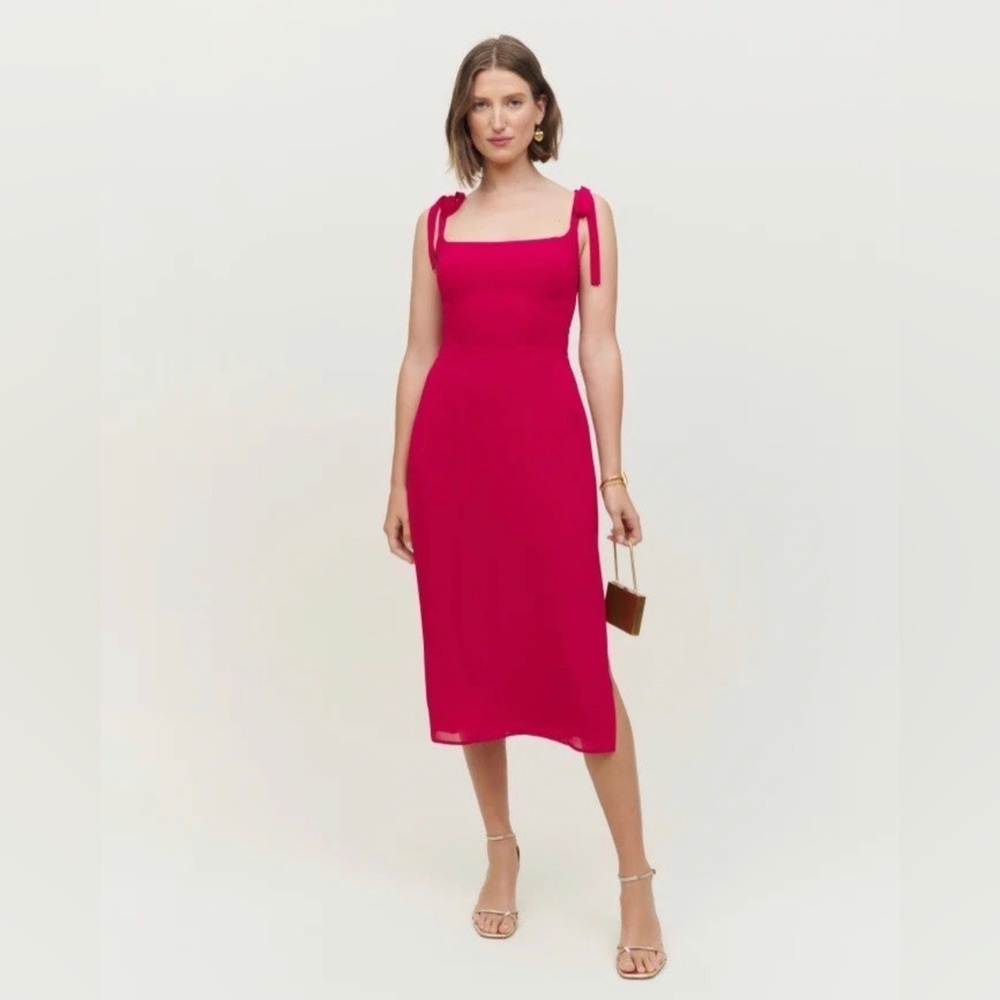 Reformation Besse Dress in Rhubarb